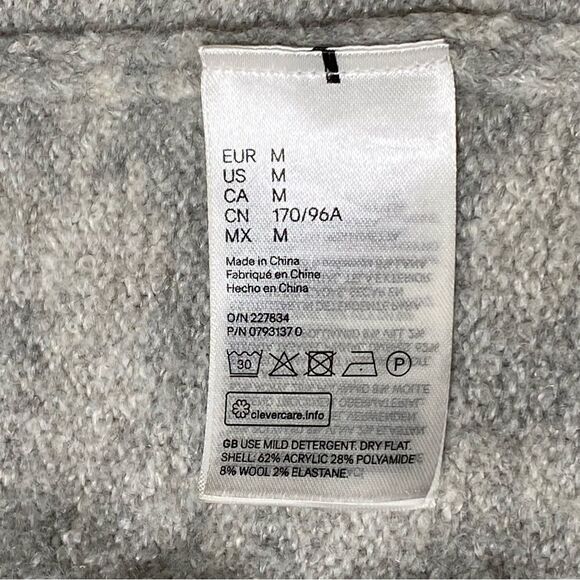 H&M Long Line Open Front Wool Blend Soft Minimalist Cardigan Women's Size Medium - Picture 14 of 15